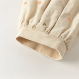 Dave&Bella Toddler Girls Light Khaki Cute Tiny Print Cozy Soft Cotton Jogger Pants