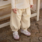 Dave&Bella Toddler Girls Light Khaki Cute Tiny Print Cozy Soft Cotton Jogger Pants