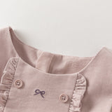 Dave&Bella Toddler Girls Purple Sleeveless Bunny Pocket Cozy Cotton Casual A-line Dress