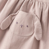 Dave&Bella Toddler Girls Purple Sleeveless Bunny Pocket Cozy Cotton Casual A-line Dress