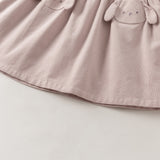 Dave&Bella Toddler Girls Purple Sleeveless Bunny Pocket Cozy Cotton Casual A-line Dress