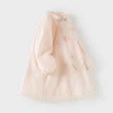 Dave&Bella Toddler Girls Pink Chinese-style Elegant Comfortable Mesh A-Line Dress
