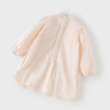 Dave&Bella Toddler Girls Pink Chinese-style Elegant Comfortable Mesh A-Line Dress