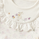 Dave&Bella Baby Girls Beige Floral Charming Cute Soft Cotton Rompers