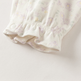 Dave&Bella Baby Girls Beige Floral Charming Cute Soft Cotton Rompers