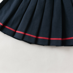 Dave&Bella Toddler Girls Navy Classic Preppy Sailor Collar Skirt Suits