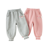 Dave&Bella Toddler Girls Pink/Light Gray Casual Comfortable Plain Pants