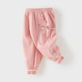 Dave&Bella Toddler Girls Pink/Light Gray Casual Comfortable Plain Pants