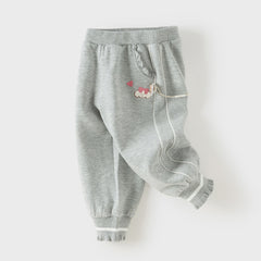 Dave&Bella Toddler Girls Pink/Light Gray Casual Comfortable Plain Pants