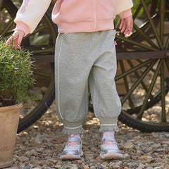 Dave&Bella Toddler Girls Pink/Light Gray Casual Comfortable Plain Pants