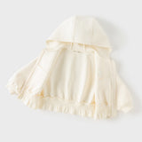Dave&Bella Toddler Girls Beige Dress Style Simple Versatile Hooded Coats