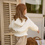 Dave&Bella Toddler Girls Beige Dress Style Simple Versatile Hooded Coats