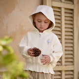 Dave&Bella Toddler Girls Beige Dress Style Simple Versatile Hooded Coats