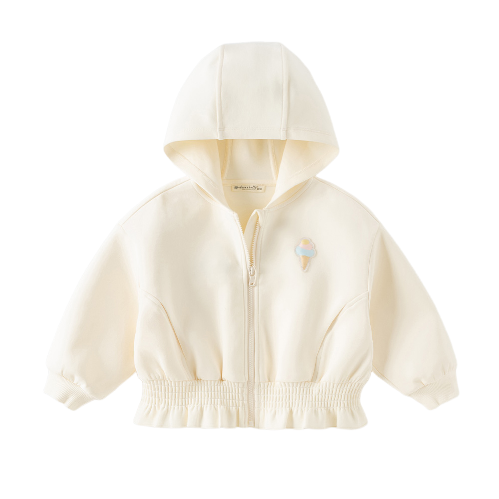 Dave&Bella Toddler Girls Beige Dress Style Simple Versatile Hooded Coats