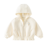 Dave&Bella Toddler Girls Beige Dress Style Simple Versatile Hooded Coats