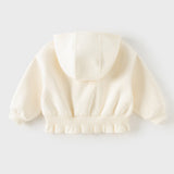 Dave&Bella Toddler Girls Beige Dress Style Simple Versatile Hooded Coats