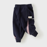 Dave&Bella Toddler Girls Navy/Purple Versatile Casual Soft Jogger Pants