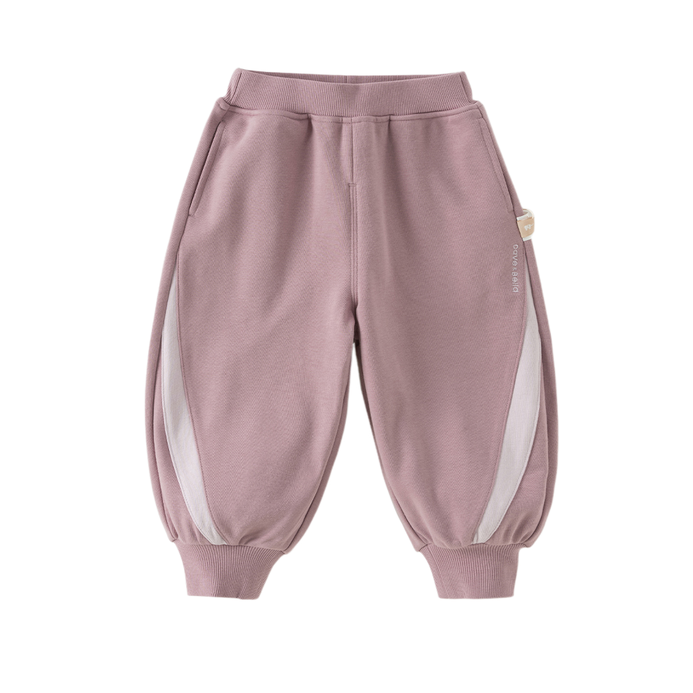 Dave&Bella Toddler Girls Navy/Purple Versatile Casual Soft Jogger Pants