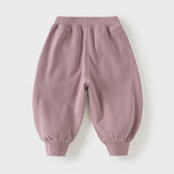 Dave&Bella Toddler Girls Navy/Purple Versatile Casual Soft Jogger Pants