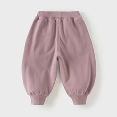 Dave&Bella Toddler Girls Navy/Purple Versatile Casual Soft Jogger Pants
