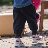 Dave&Bella Toddler Girls Navy/Brown Cute Floral Comfortable Jogger Pants
