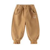 Dave&Bella Toddler Girls Navy/Brown Cute Floral Comfortable Jogger Pants