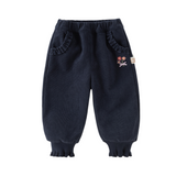 Dave&Bella Toddler Girls Navy/Brown Cute Floral Comfortable Jogger Pants