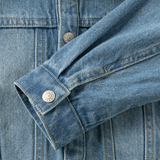 Dave&Bella Toddler Boys Denim Blue Hooded Soft Simple Versatile Denim Jackets
