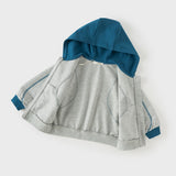 Dave&Bella Toddler Boys Light Grey Hooded Coat Sport Style Soft Pant Suits
