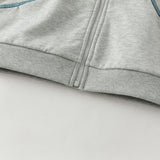 Dave&Bella Toddler Boys Light Grey Hooded Coat Sport Style Soft Pant Suits