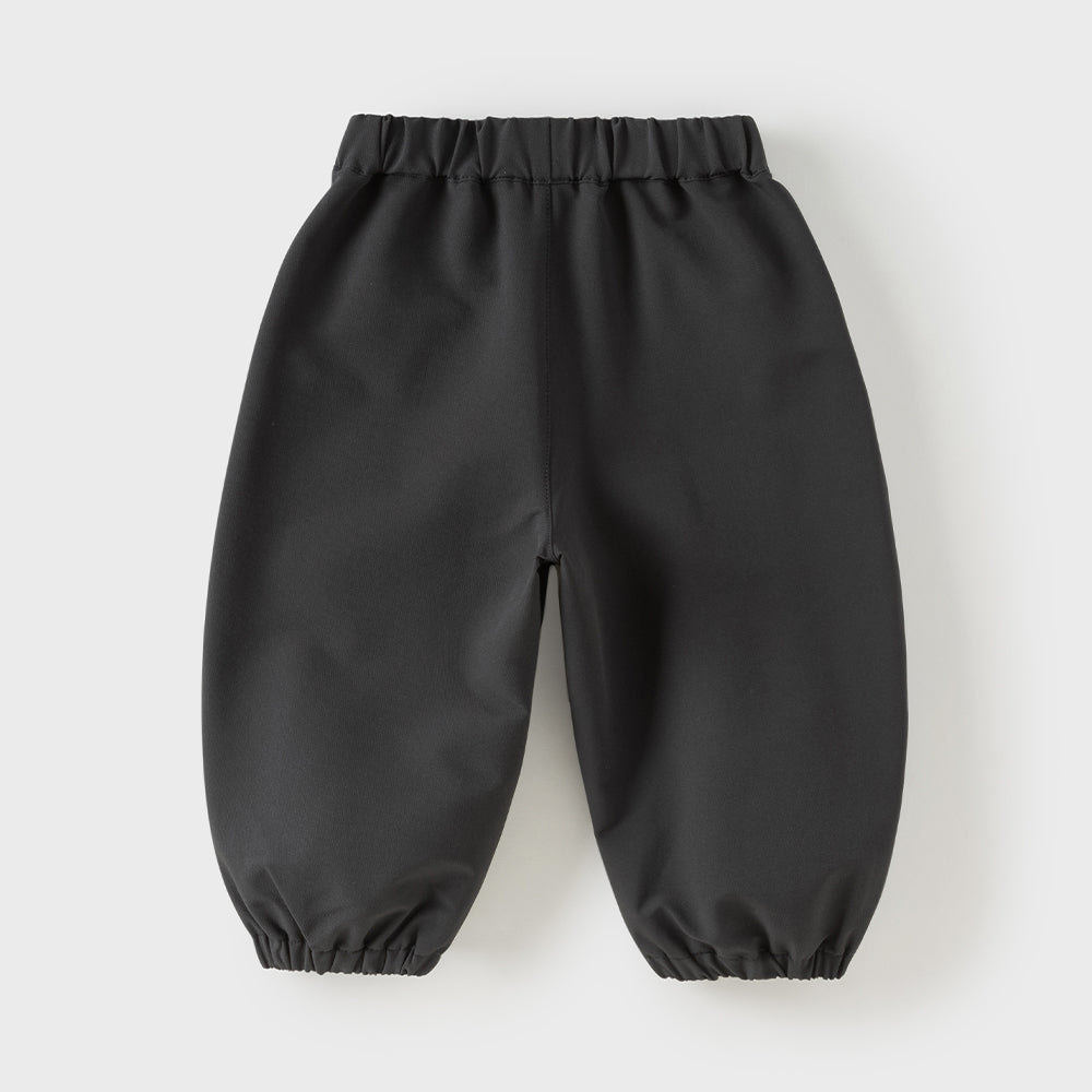 Dave&Bella Toddler Boys Dark Grey Simple Versatile Soft Jogger Pants