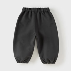 Dave&Bella Toddler Boys Dark Grey Simple Versatile Soft Jogger Pants