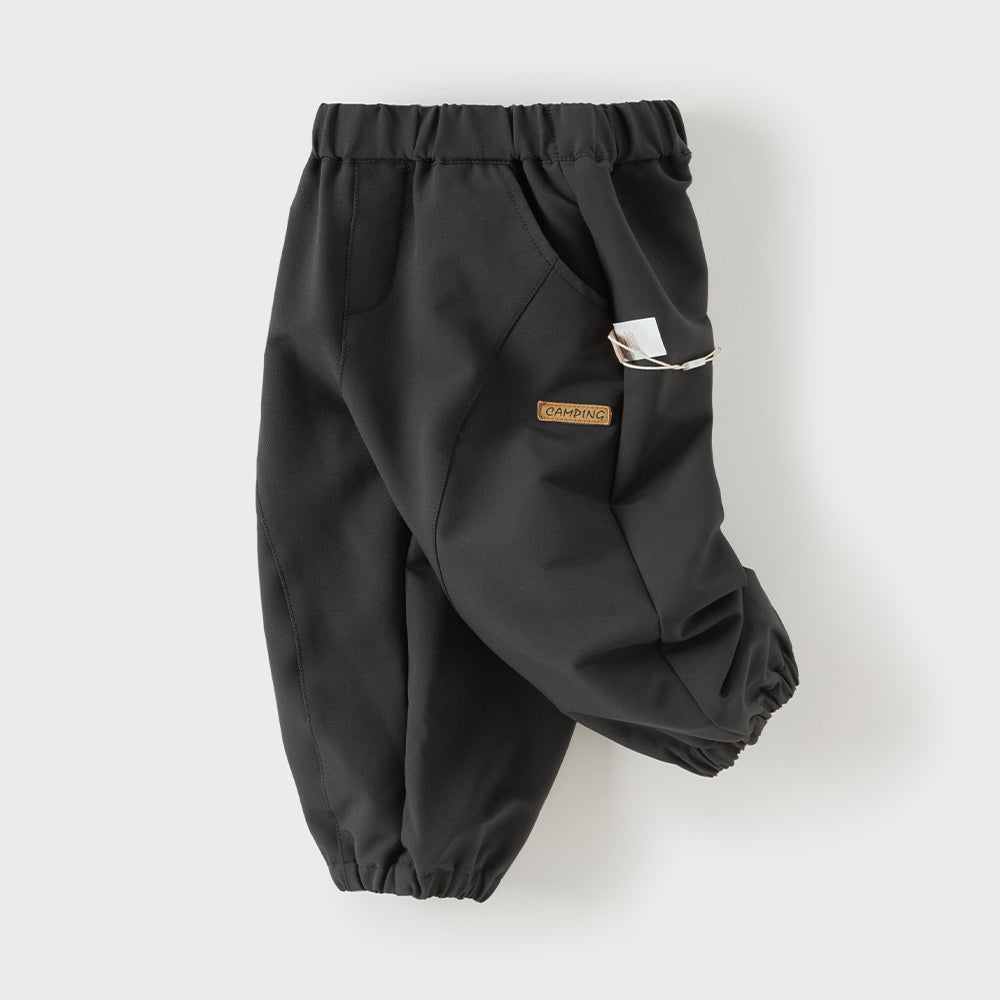Dave&Bella Toddler Boys Dark Grey Simple Versatile Soft Jogger Pants