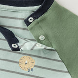 Dave&Bella Baby Boys/Girls Pink/Green/Purple Striped Casual Cozy Comfortable T-shirts