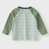 Dave&Bella Baby Boys/Girls Pink/Green/Purple Striped Casual Cozy Comfortable T-shirts