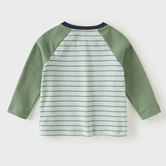 Dave&Bella Baby Boys/Girls Pink/Green/Purple Striped Casual Cozy Comfortable T-shirts