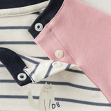 Dave&Bella Baby Boys/Girls Pink/Green/Purple Striped Casual Cozy Comfortable T-shirts