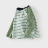 Dave&Bella Baby Boys/Girls Pink/Green/Purple Striped Casual Cozy Comfortable T-shirts