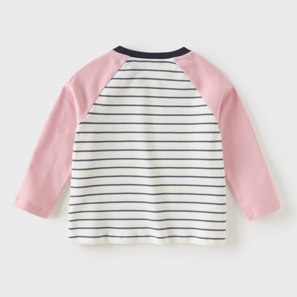 Dave&Bella Baby Boys/Girls Pink/Green/Purple Striped Casual Cozy Comfortable T-shirts