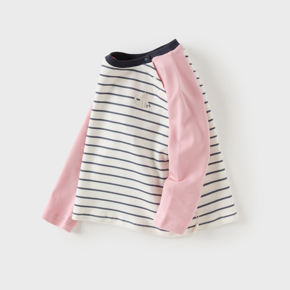 Dave&Bella Baby Boys/Girls Pink/Green/Purple Striped Casual Cozy Comfortable T-shirts