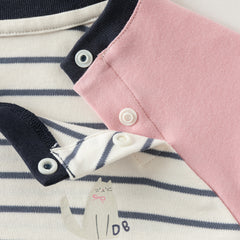 Dave&Bella Baby Boys/Girls Pink/Green/Purple Striped Casual Cozy Comfortable T-shirts
