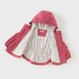 Dave&Bella Toddler Girls Pink Hooded Sweet Charming Waist-defined Warm Jackets