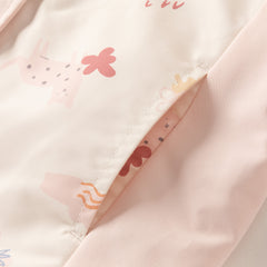 Dave&Bella Toddler Girls Pink/Purple Cute Print Waterproof Hooded Jackets