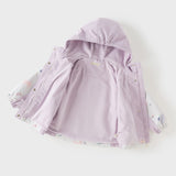 Dave&Bella Toddler Girls Pink/Purple Cute Print Waterproof Hooded Jackets