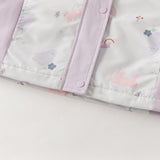 Dave&Bella Toddler Girls Pink/Purple Cute Print Waterproof Hooded Jackets