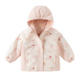 Dave&Bella Toddler Girls Pink/Purple Cute Print Waterproof Hooded Jackets