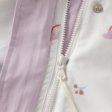 Dave&Bella Toddler Girls Pink/Purple Cute Print Waterproof Hooded Jackets