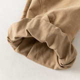 Dave&Bella Toddler Girls Dark Khaki/Red Simple Soft Cotton Cotton Jogger Pants