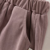 Dave&Bella Toddler Girls Navy/Purple Sweet Soft Comfortable Jogger Pants