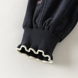Dave&Bella Toddler Girls Navy/Purple Sweet Soft Comfortable Jogger Pants